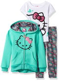 Conjunto de 2 Piezas Hello Kitty – Sudadera con Capucha Menta y Leggings