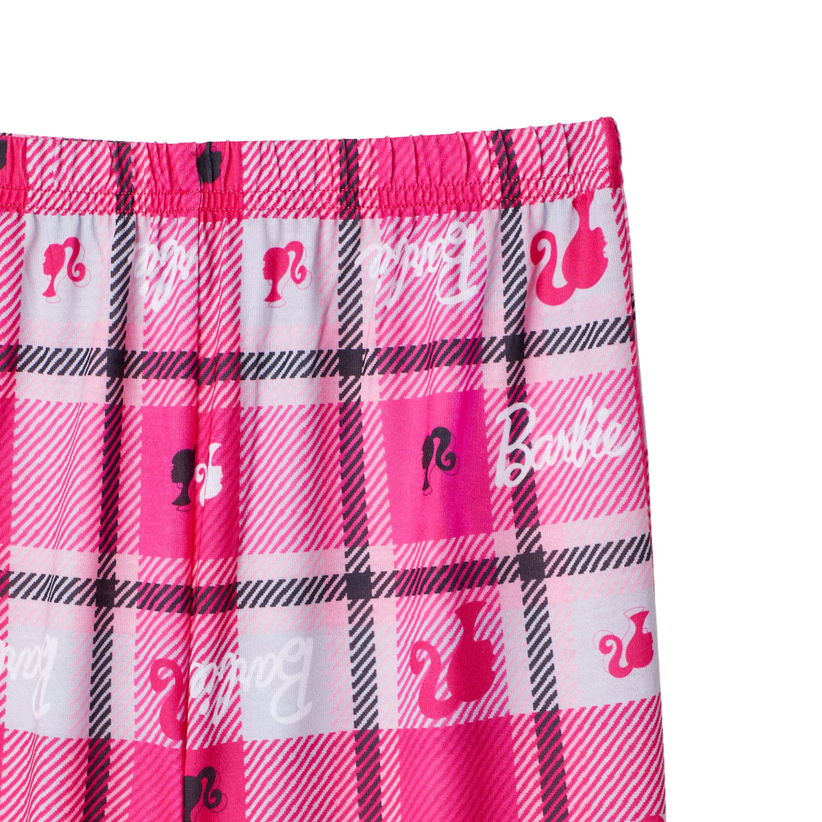 Set Pijama 4 Piezas Barbie Oficial Together & Kind | 2 Camisas + 2 Pantalones + 100% Poliéster | Niña Gris Rosa Fucsia (4T - 10T)