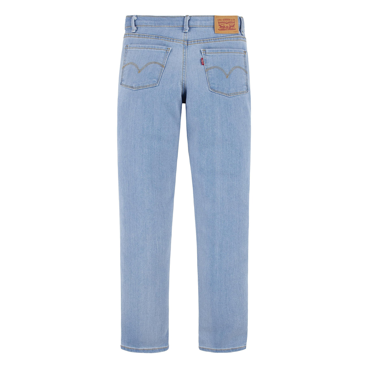 Jean Recto Cropped Levi's | Azul Claro + Roturas Distressed + Parche Cuero Completo | Niña (2T - 16T)
