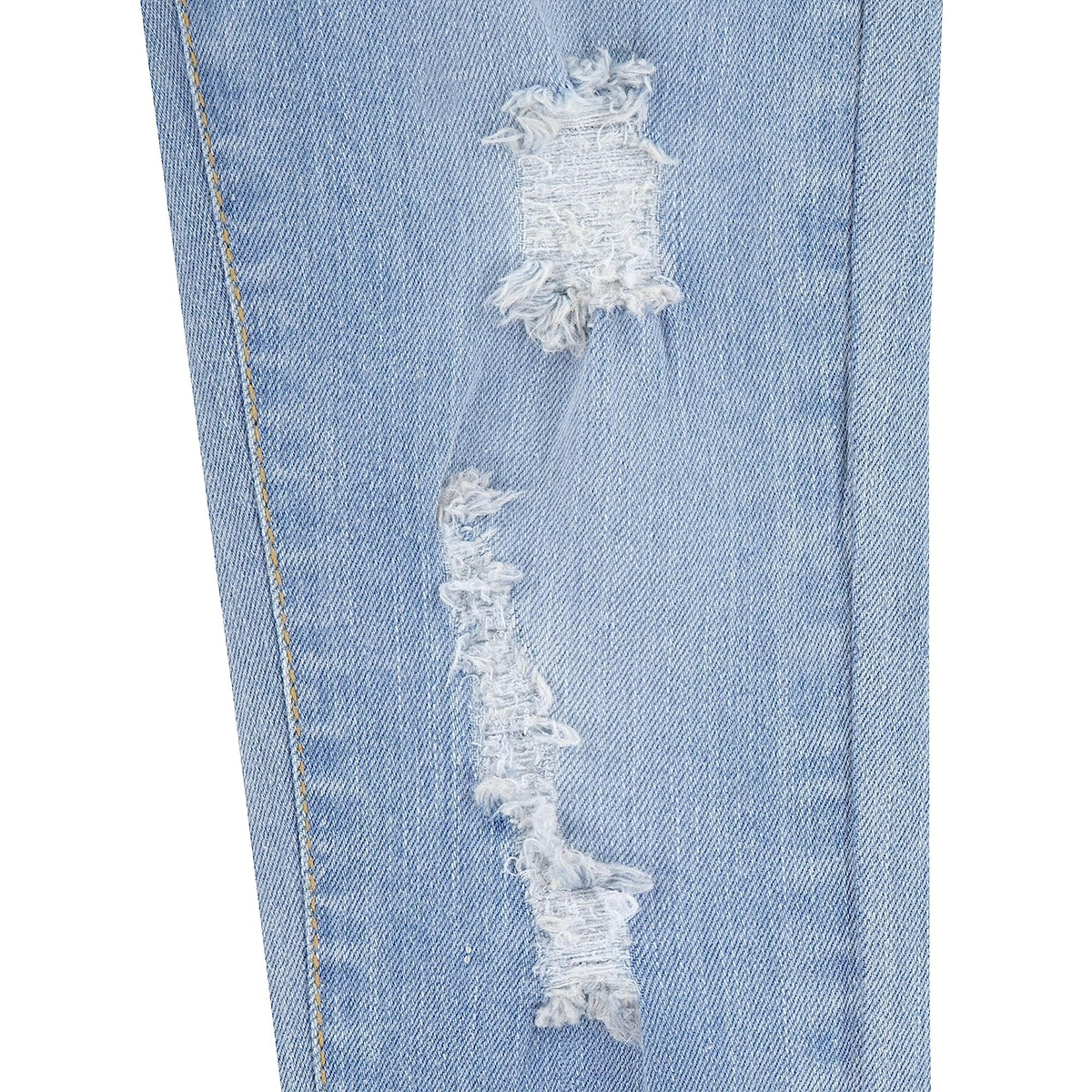 Jean Recto Cropped Levi's | Azul Claro + Roturas Distressed + Parche Cuero Completo | Niña (2T - 16T)