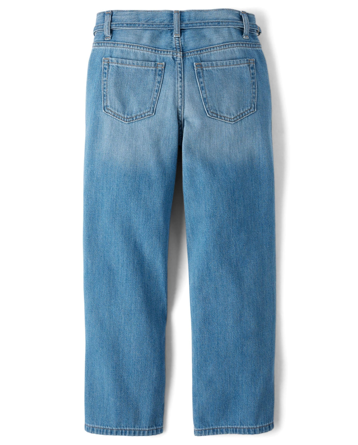 Jean Slouchy The Children's Place | Azul Medio + Cadenón Plateado de Corazones Incluido + 100% Algodón | Niña (6T, 8T, 12T, 14T, y 16T)