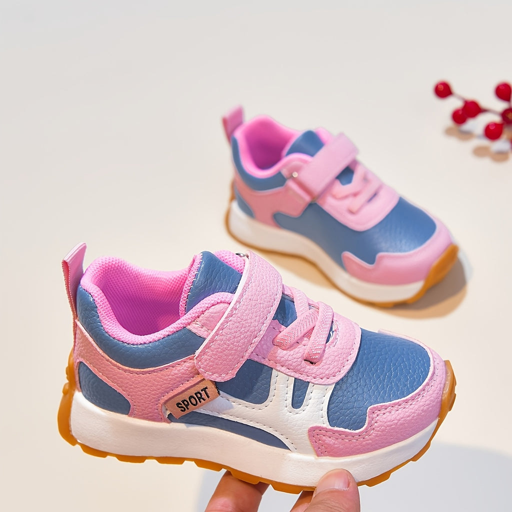 Zapatillas Deportivas Casuales para Niñas con Diseño Color Block y Cierre de Contacto (Ligeras y Antideslizantes para Uso Diario) (Talla 21 - 30)