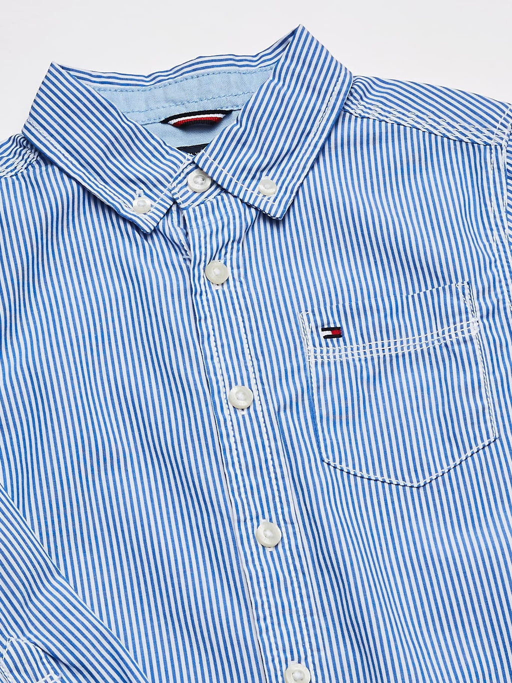 Tommy Hilfiger | Camisa Manga Larga Rayas Azul Niño (2T - 18T)