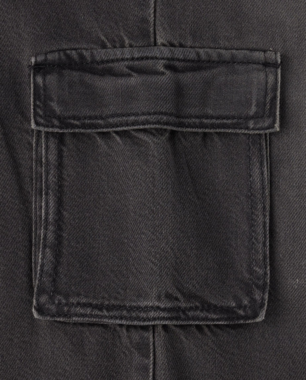 Jean Cargo Baggy The Children's Place | Thunder Wash Negro Carbón + Costuras Contraste + Bolsillos Cargo | Niña (4T - 16T)