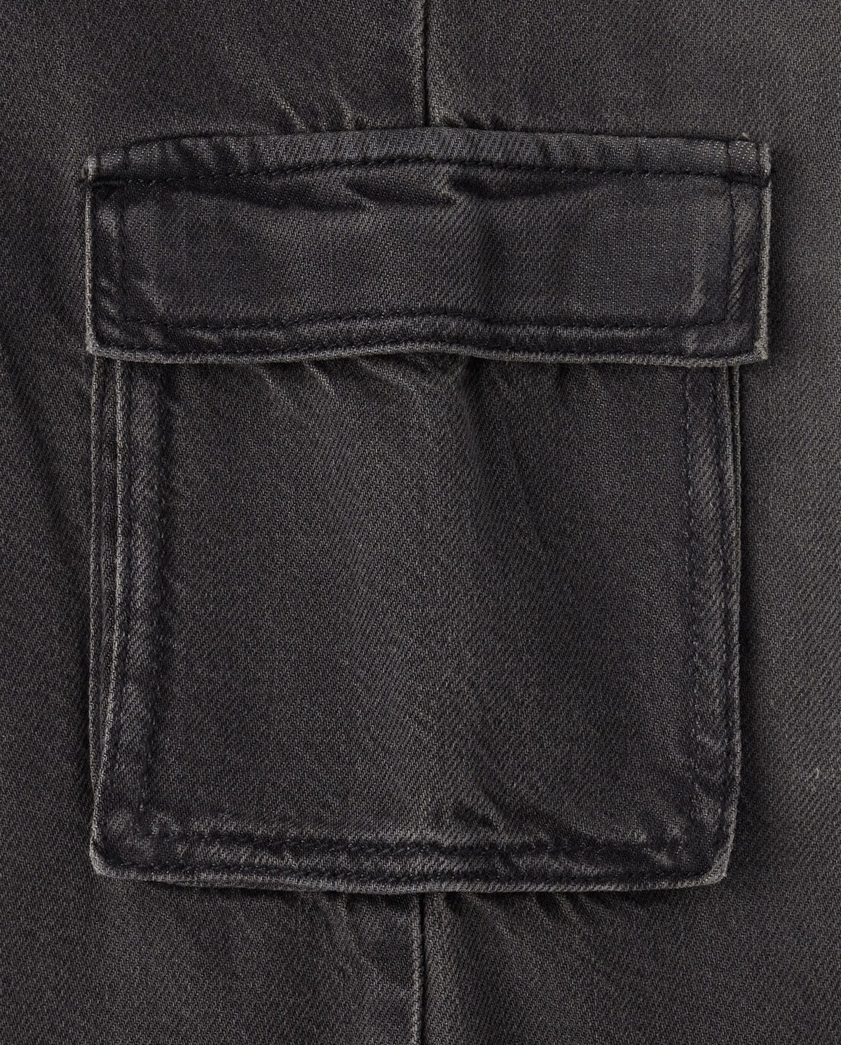 Jean Cargo Baggy The Children's Place | Thunder Wash Negro Carbón + Costuras Contraste + Bolsillos Cargo | Niña (4T - 16T)