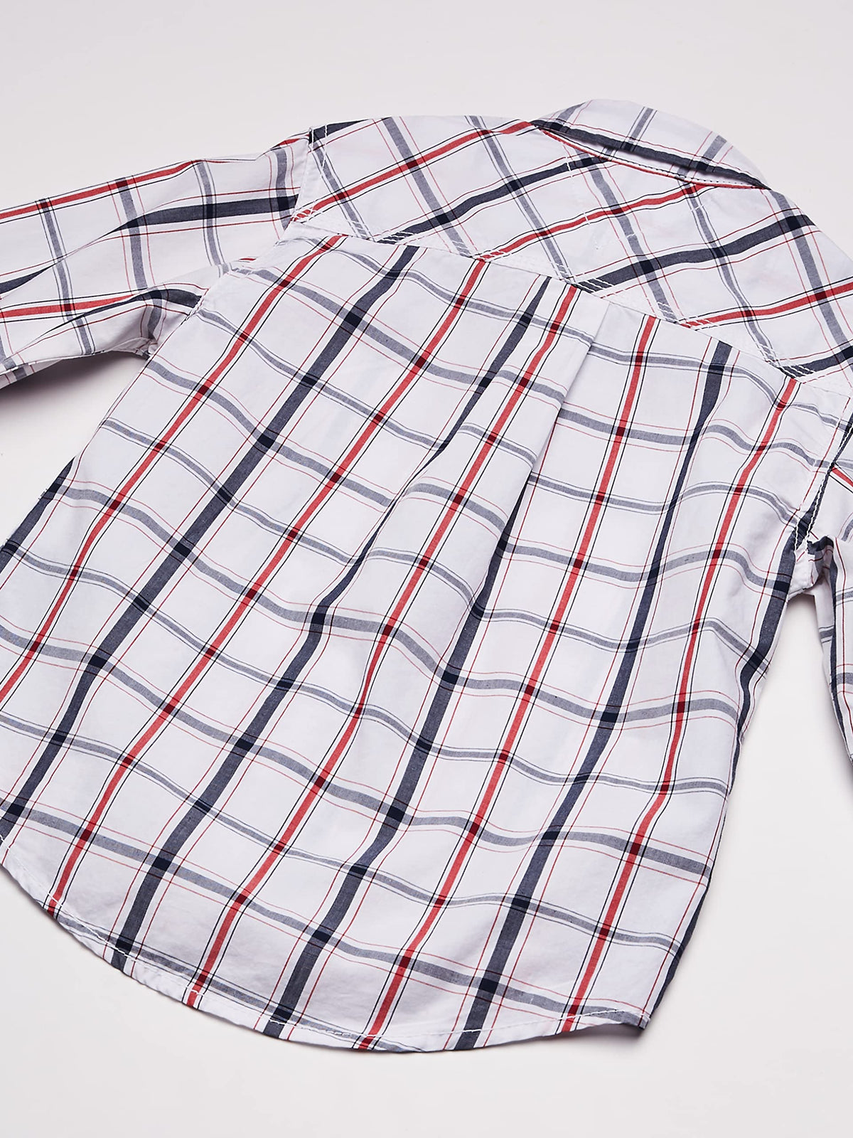 Tommy Hilfiger | Camisa Casual Manga Larga Cuadros Frescos Blanco Marino Niño (8T - 18T)