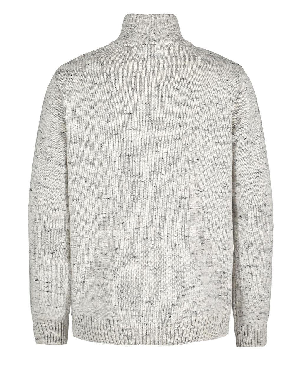 Suéter Half-Zip Calvin Klein | Gris Mélange + Logo CK | 100% Algodón | Niño (Solo 8T)