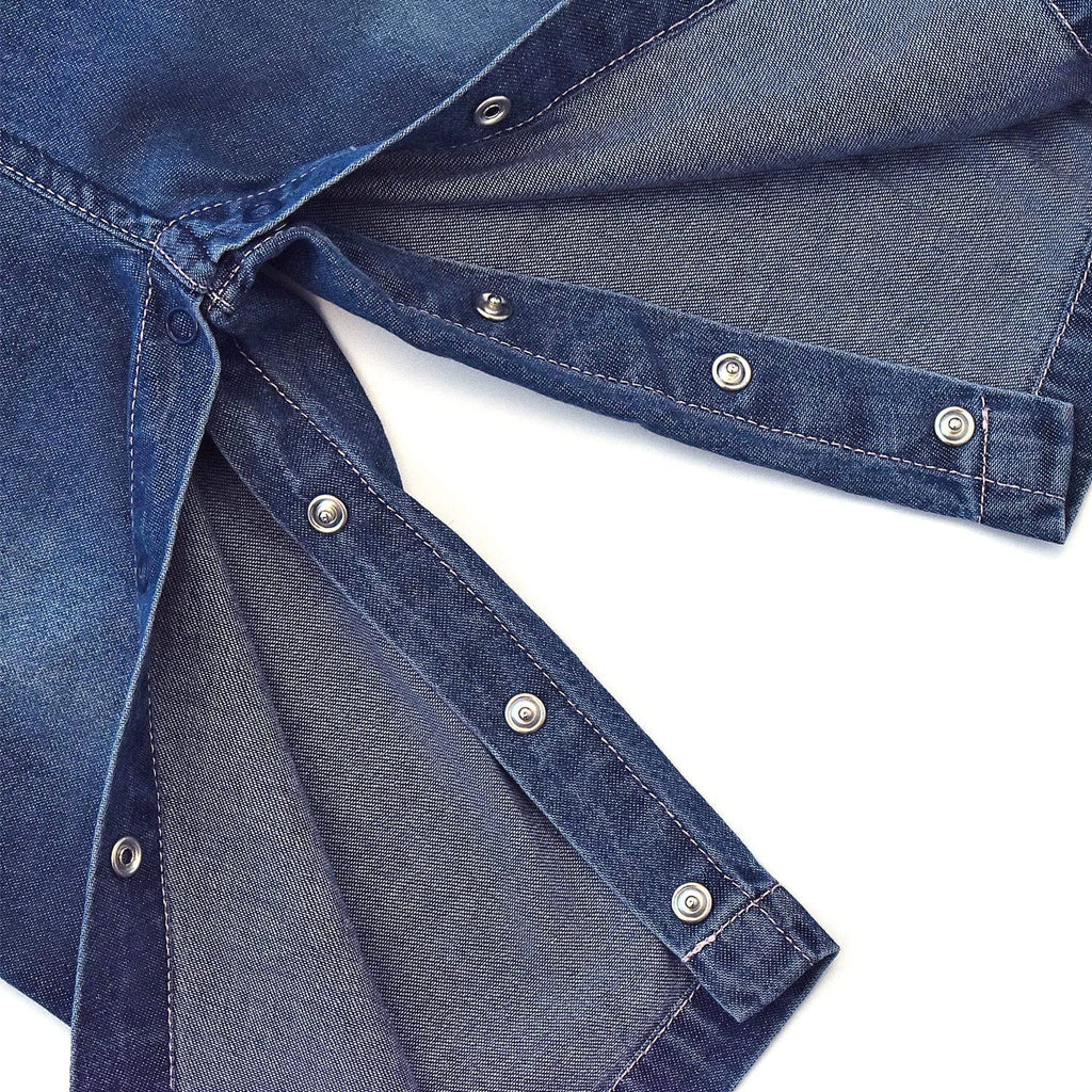 Overol Peto de Mezclilla Peacolate | Hadas Bordadas + Estrellas | Denim Azul | Niña/Bebé (3M-3A)