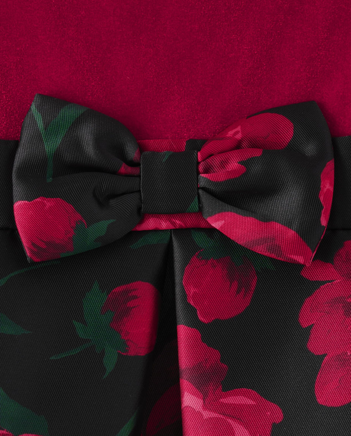 The Children's Place | Vestido Elegante Rosas Rojo y Negro Niña Pequeña