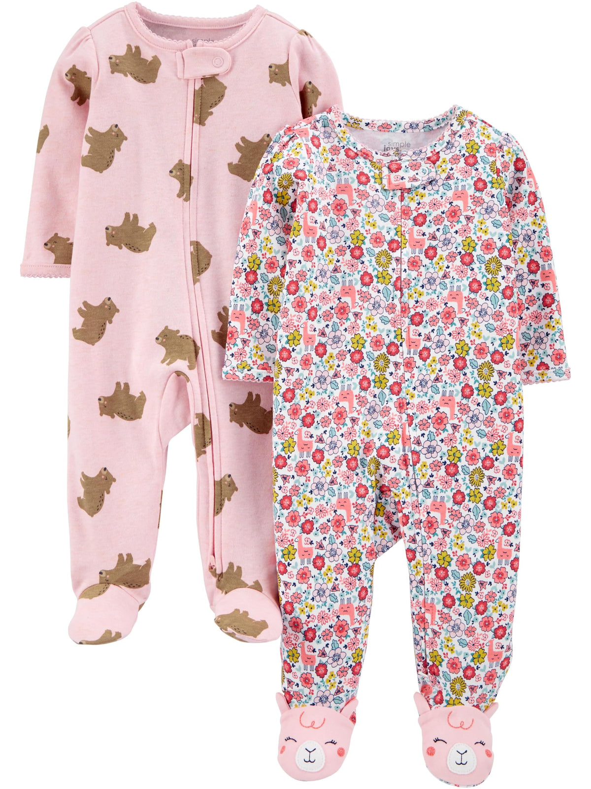 Set de 2 Pijamas con Pies Simple Joys by Carter's para Bebé Niña