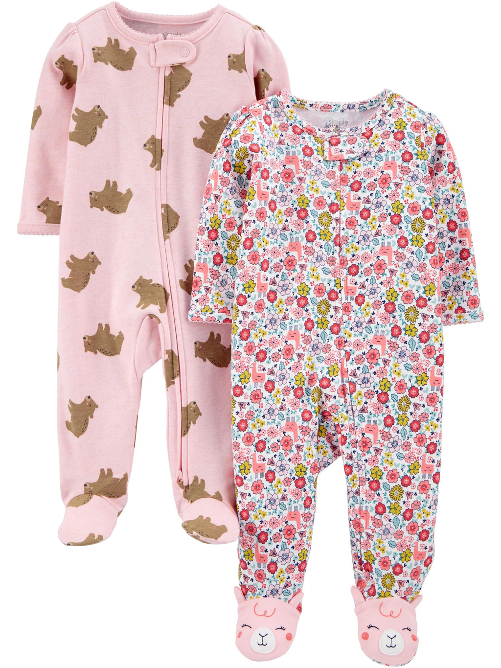 Set de 2 Pijamas con Pies Simple Joys by Carter's para Bebé Niña