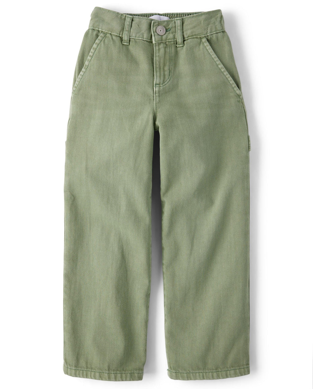 Jean Wide Leg The Children's Place | Verde Alcaparras + Bolsillo Utilitario Carpenter + 100% Algodón | Niña (4T - 16T)