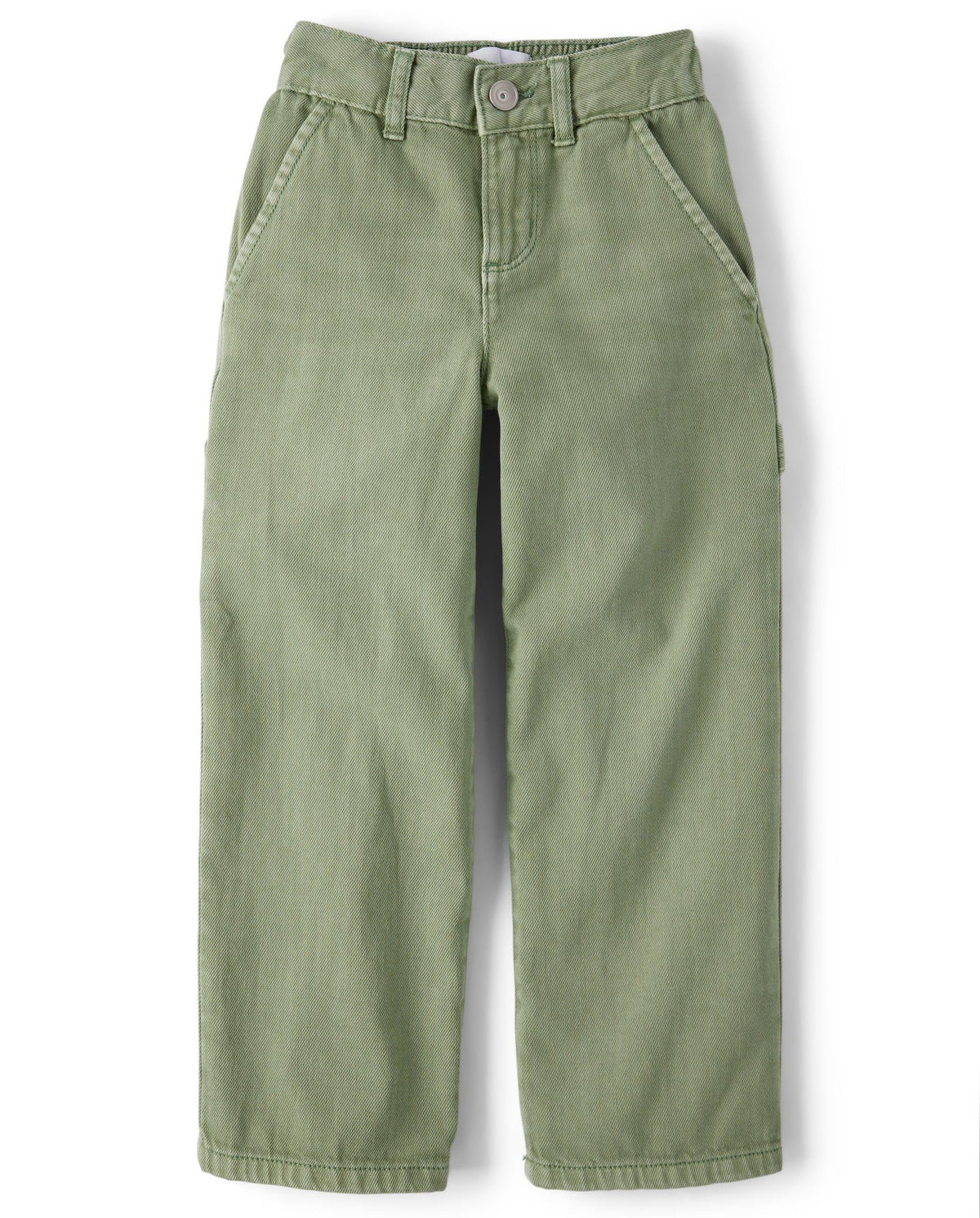 Jean Wide Leg The Children's Place | Verde Alcaparras + Bolsillo Utilitario Carpenter + 100% Algodón | Niña (4T - 16T)