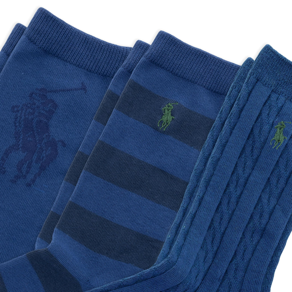 Polo Ralph Lauren | Calcetines Tobilleros Niño Candy Shop Algodón Punto Trenzado Azul Marino