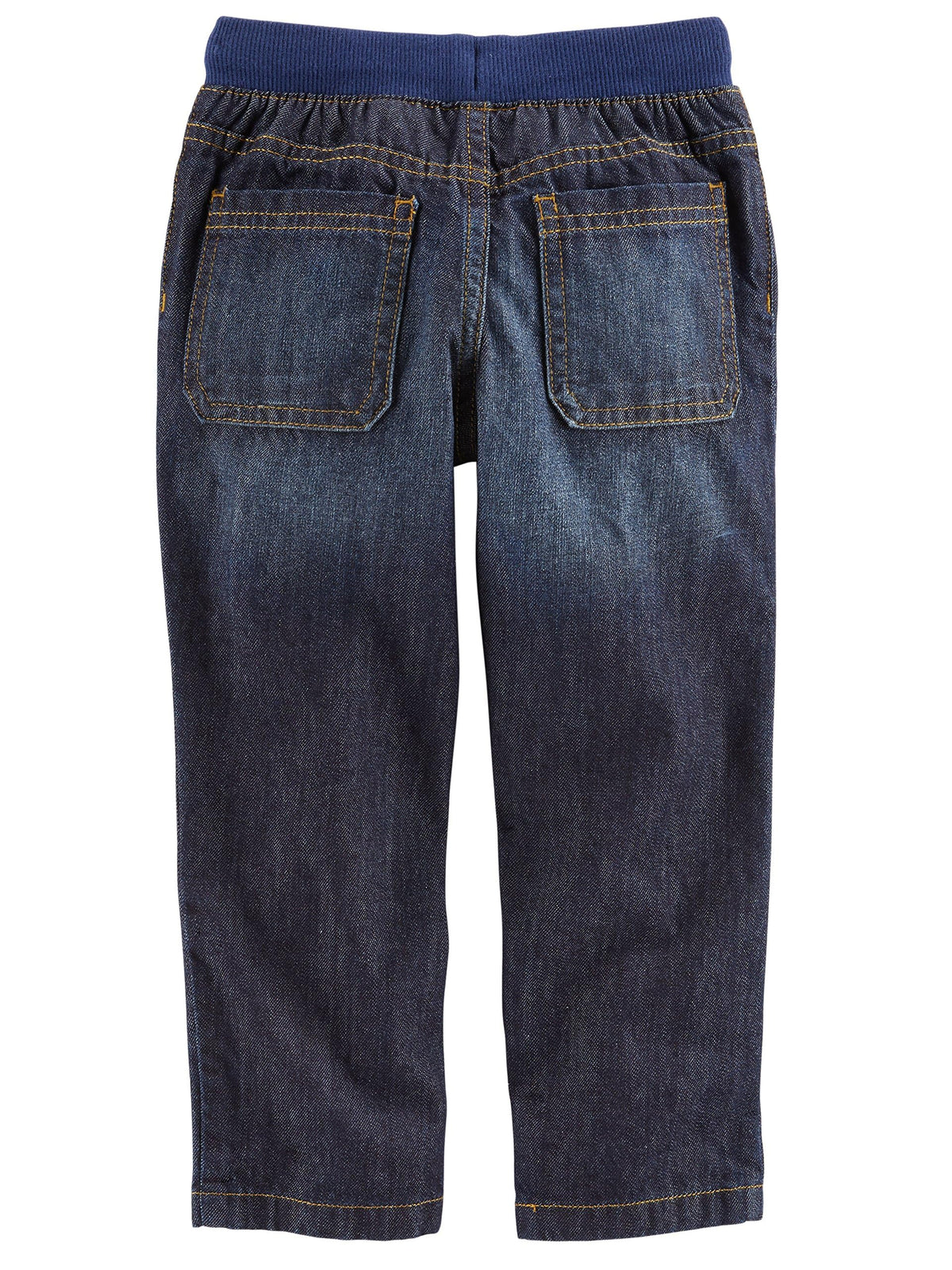 Simple Joys by Carter's Pack 2 Jeans Pull-On Niño | Mezclilla Cónica Relajada — Azul Navy + Gris • Cintura Elástica con Cordón
