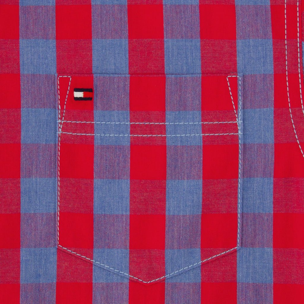 Tommy Hilfiger | Camisa Casual Manga Larga Gingham Rojo Azul Niño (3T - 18T)