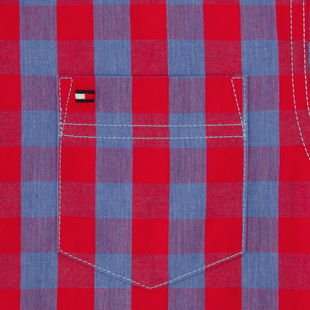Tommy Hilfiger | Camisa Casual Manga Larga Gingham Rojo Azul Niño (3T - 18T)