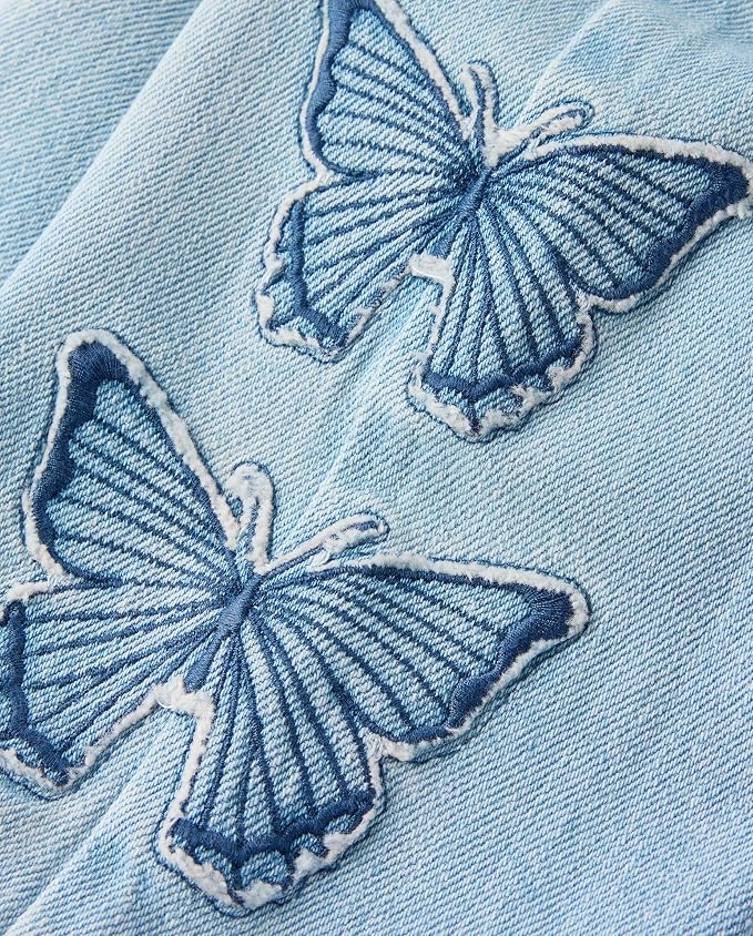 The Children's Place Jeans de Pierna Ancha con Mariposas Bordadas (12M - 5T)