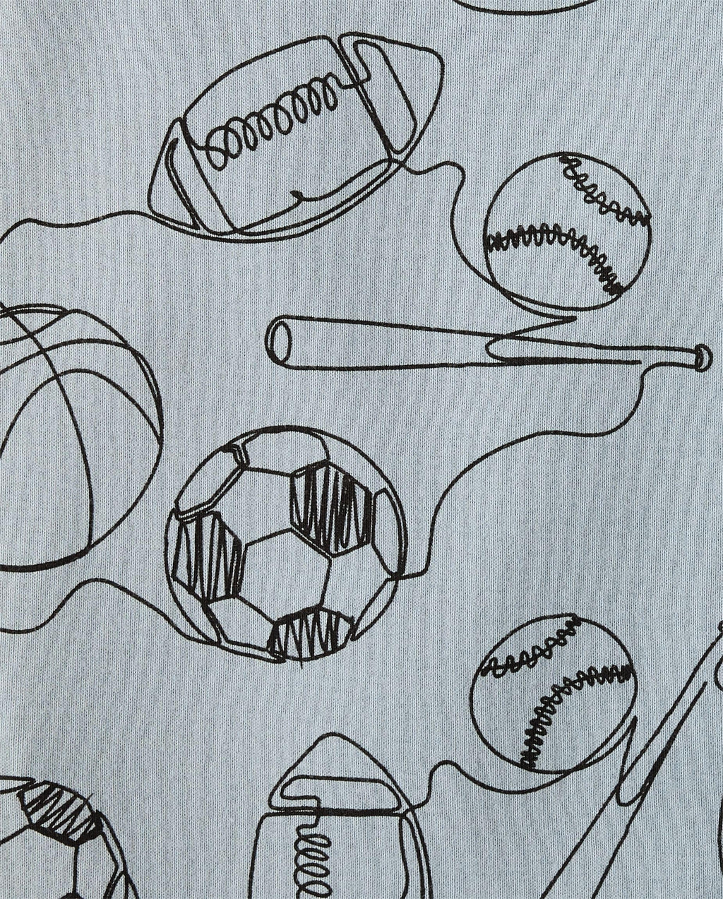 Pijama 2 Piezas The Children's Place | 100% Algodón + Deportes Doodle All-Over + Fútbol Basketball Béisbol | Niño Azul Glaciar (4T - 16T)