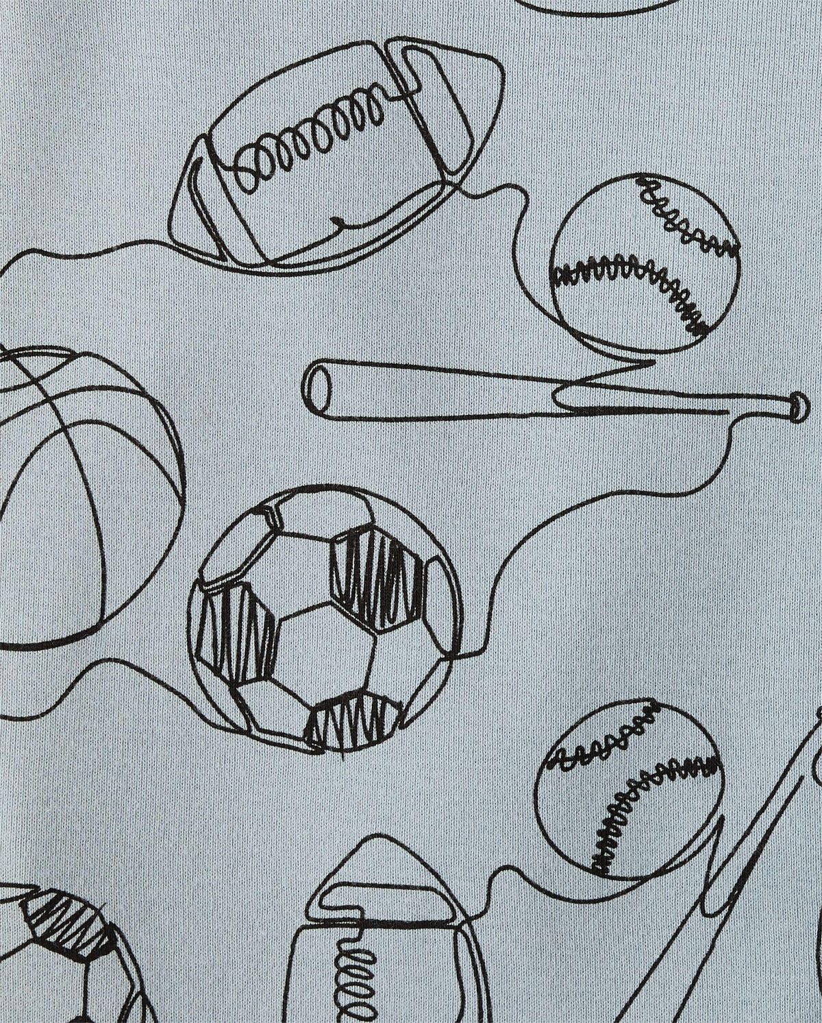 Pijama 2 Piezas The Children's Place | 100% Algodón + Deportes Doodle All-Over + Fútbol Basketball Béisbol | Niño Azul Glaciar (4T - 16T)
