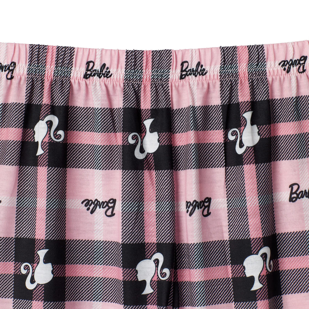 Set Pijama 4 Piezas Barbie Oficial Together We Shine | 2 Camisas + 2 Pantalones + 100% Poliéster | Niña Negro Rosa (4T - 10T)
