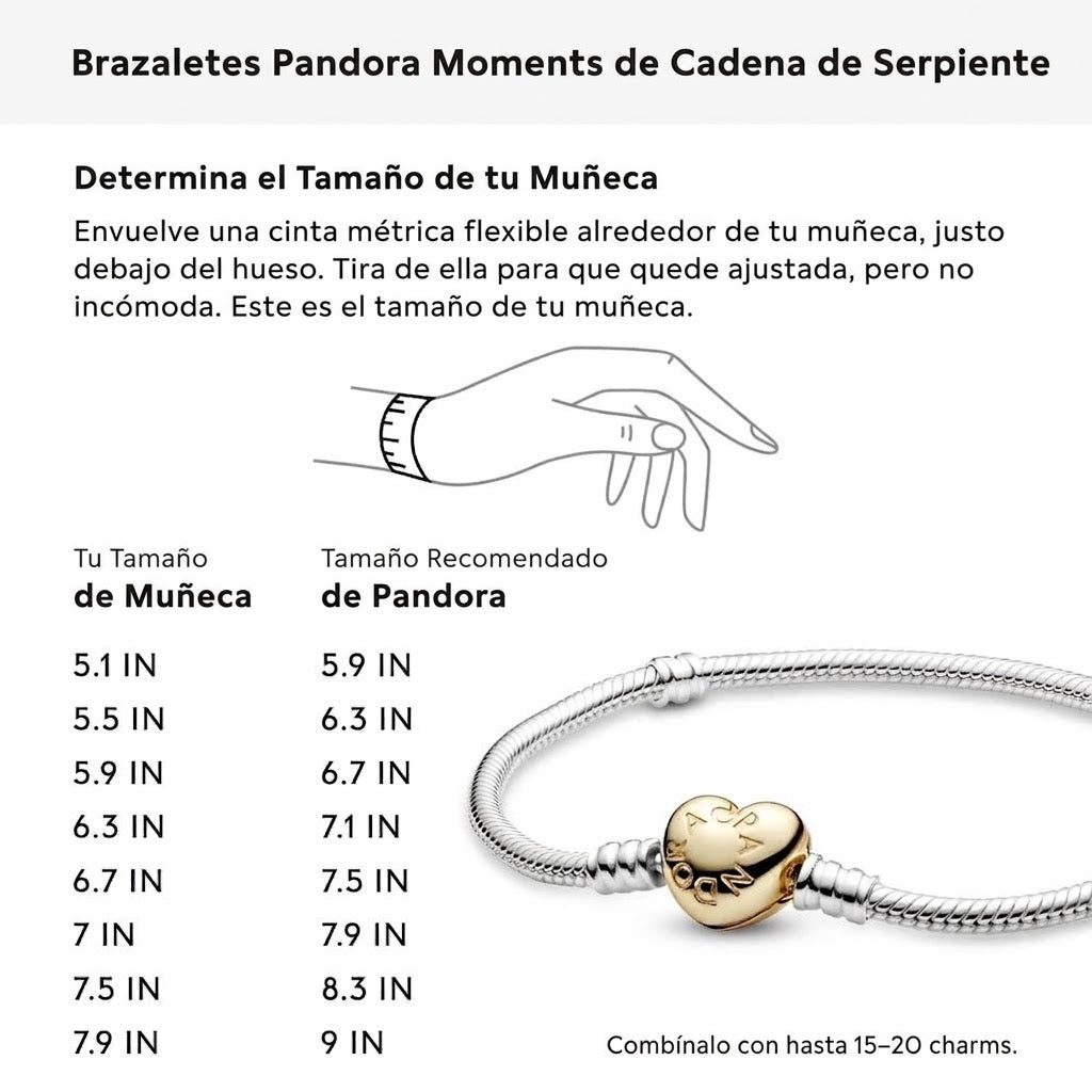 Pulsera Pandora Moments Cadena Serpiente Deslizante  Plata de ley