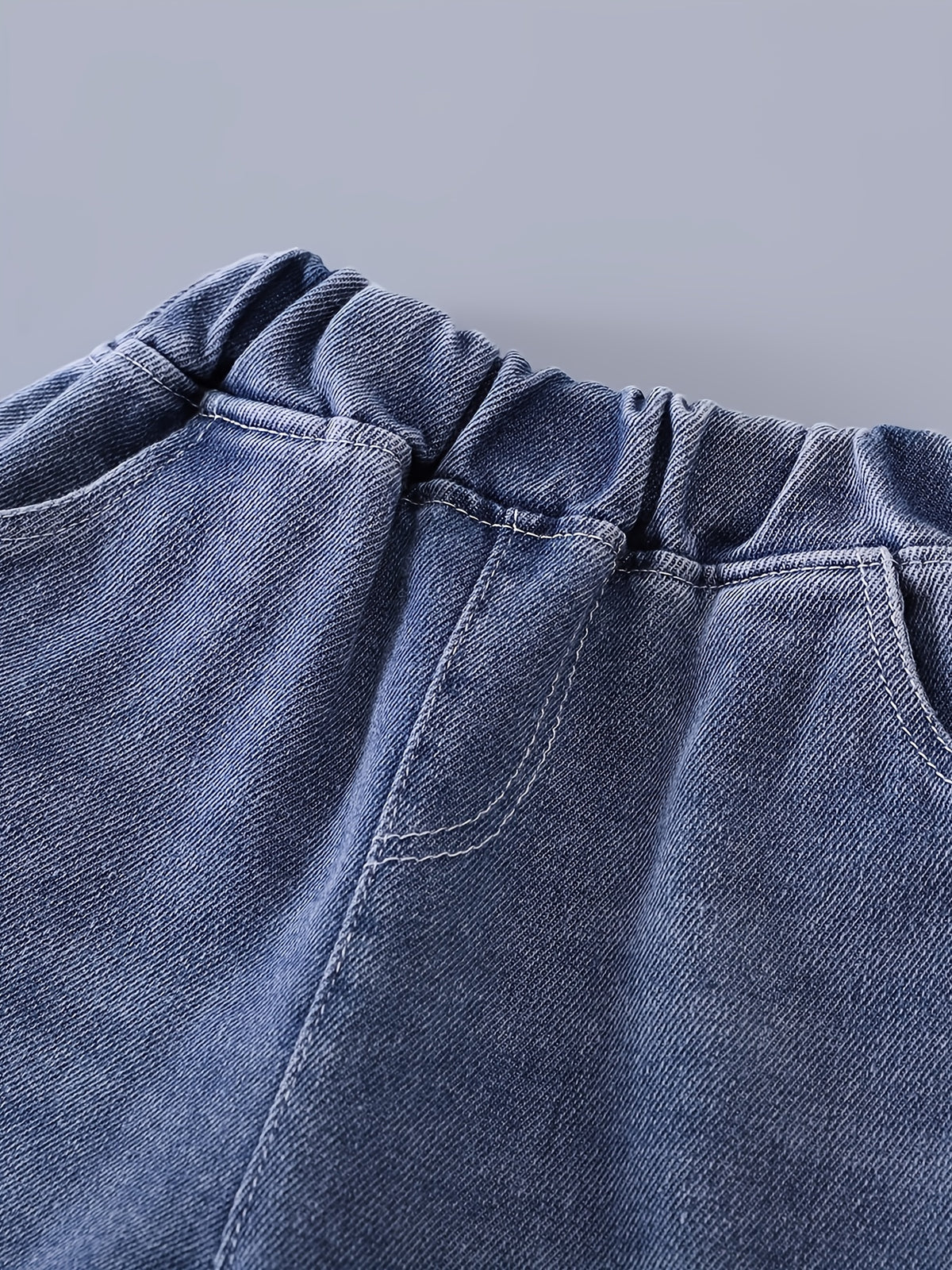 Conjunto de 2 Piezas para Niño con Camisa de Rayas de Manga Larga y Pantalón de Mezclilla (Atuendo Casual y Versátil de Otoño/Primavera) (9M - 6Y)