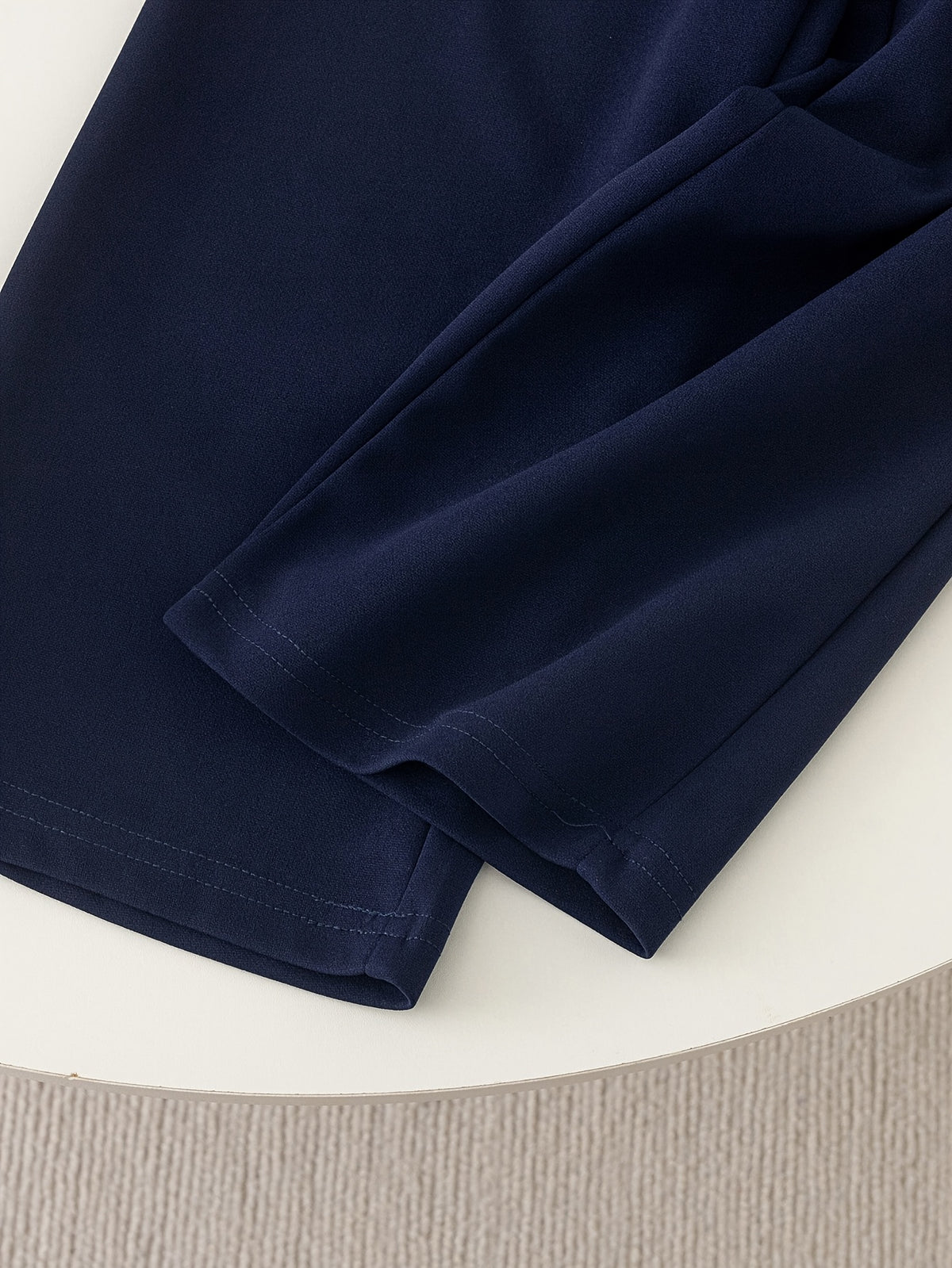 Conjunto de 2 Piezas para Niña: Camiseta Azul Marino de Manga Larga con Cuello Polo y Parche de Corazón con Pantalón Recto a Juego (5 - 7Y)