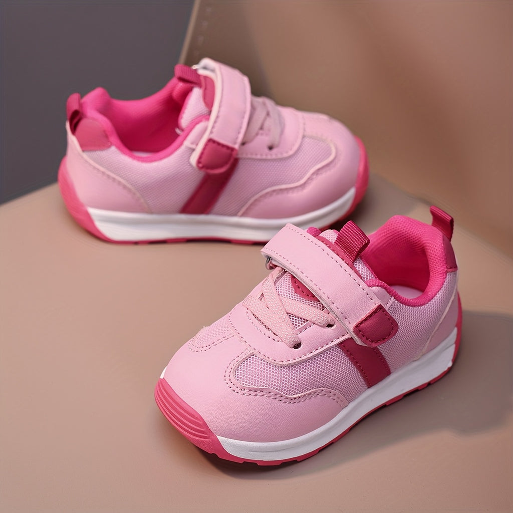 Zapatillas Deportivas de Malla Transpirable para Bebés y Niños Pequeños en Color Rosa con Cierre de Contacto y Suela Antideslizante (Ideales para Primeros Pasos) (Talla 20 - 25)
