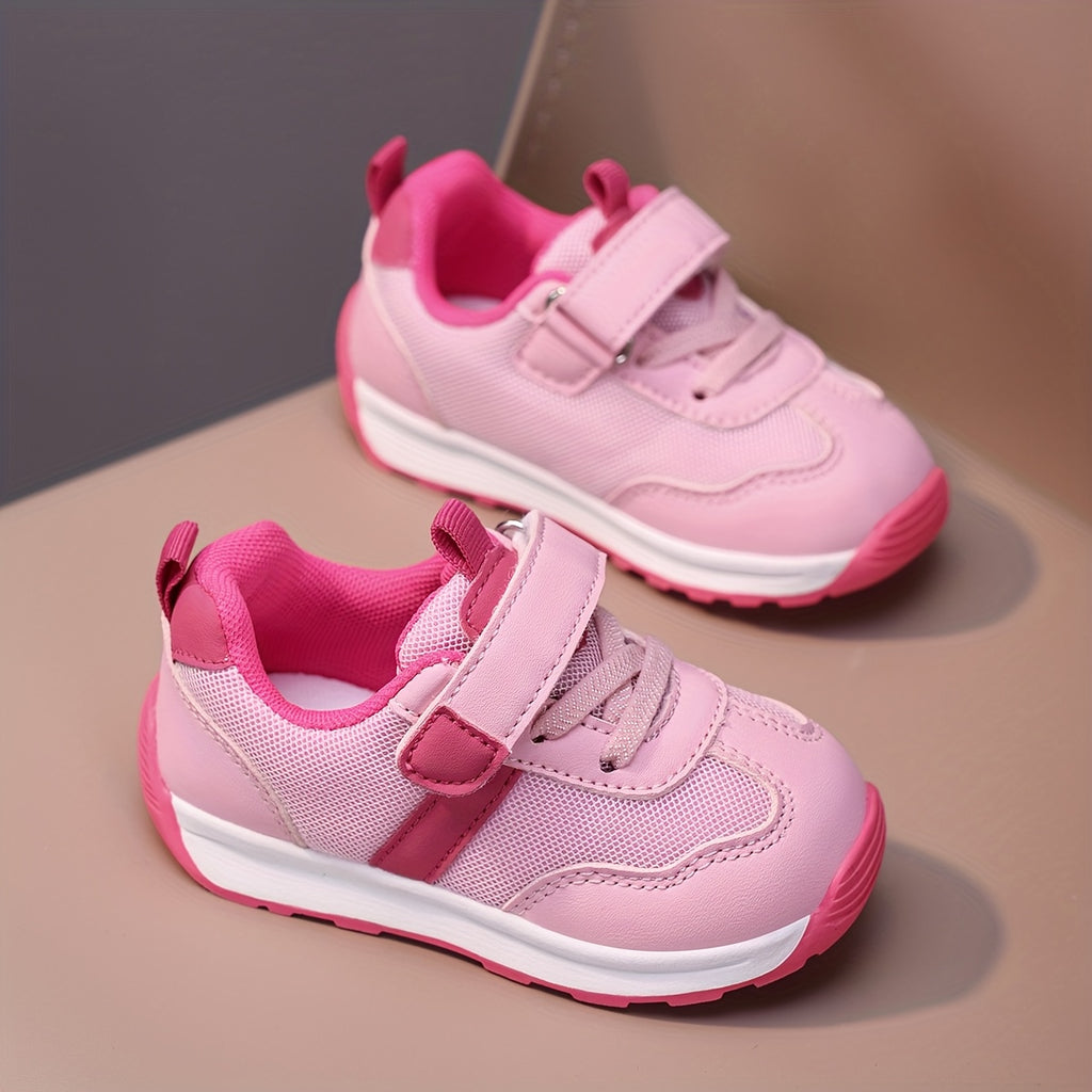 Zapatillas Deportivas de Malla Transpirable para Bebés y Niños Pequeños en Color Rosa con Cierre de Contacto y Suela Antideslizante (Ideales para Primeros Pasos) (Talla 20 - 25)