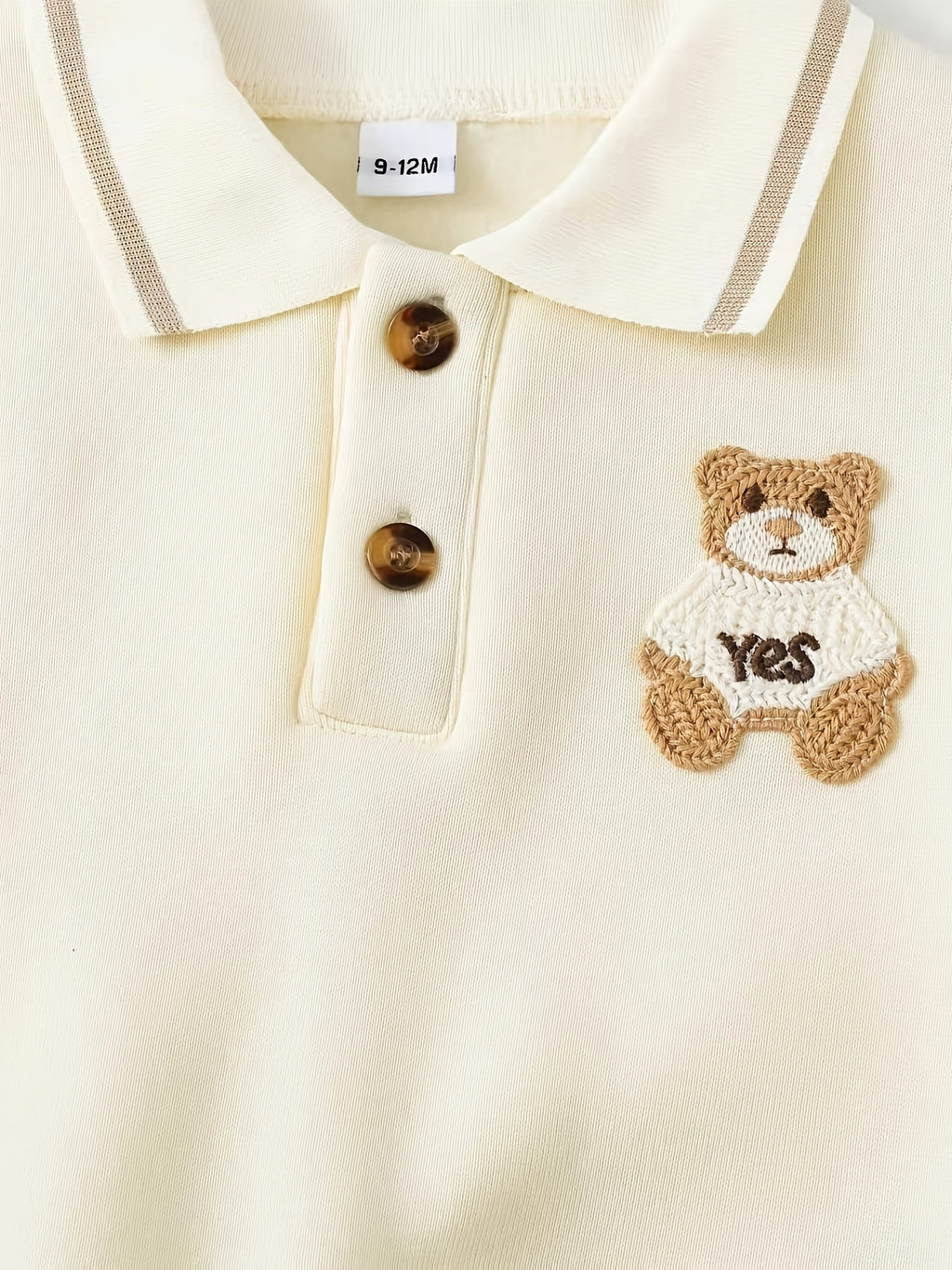 Conjunto de 2 Piezas "Preppy Bear" para Niño – Sudadera Polo con Parche de Oso y Pantalón de Pana (Otoño/Invierno)(6M - 3Y)