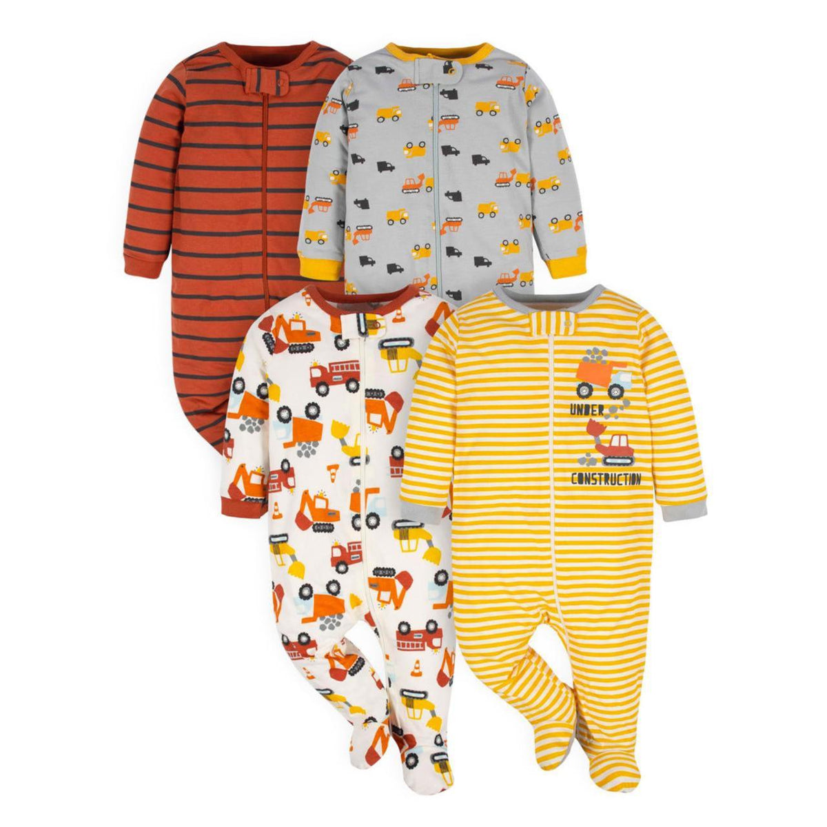 Gerber | Paquete 4 Pijamas Sleep N' Play con Pies Bebé Niño