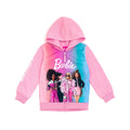 Sudadera con Capucha y Cremallera Barbie Oficial | Felpa Francesa + Degradado Rosa Azul + Gráfico 4 Amigas | Niña (2T - 16T)