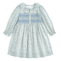 Vestido de Manga Larga 100% Algodón con Cuello con Volantes y Estampado Floral para Niña (12M - 8T)