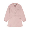 Vestido Utility Camisero Calvin Klein | Rosa Palo + 4 Bolsillos Parche + Logo Calvin Klein | Niña (Solo 4T y 6T)