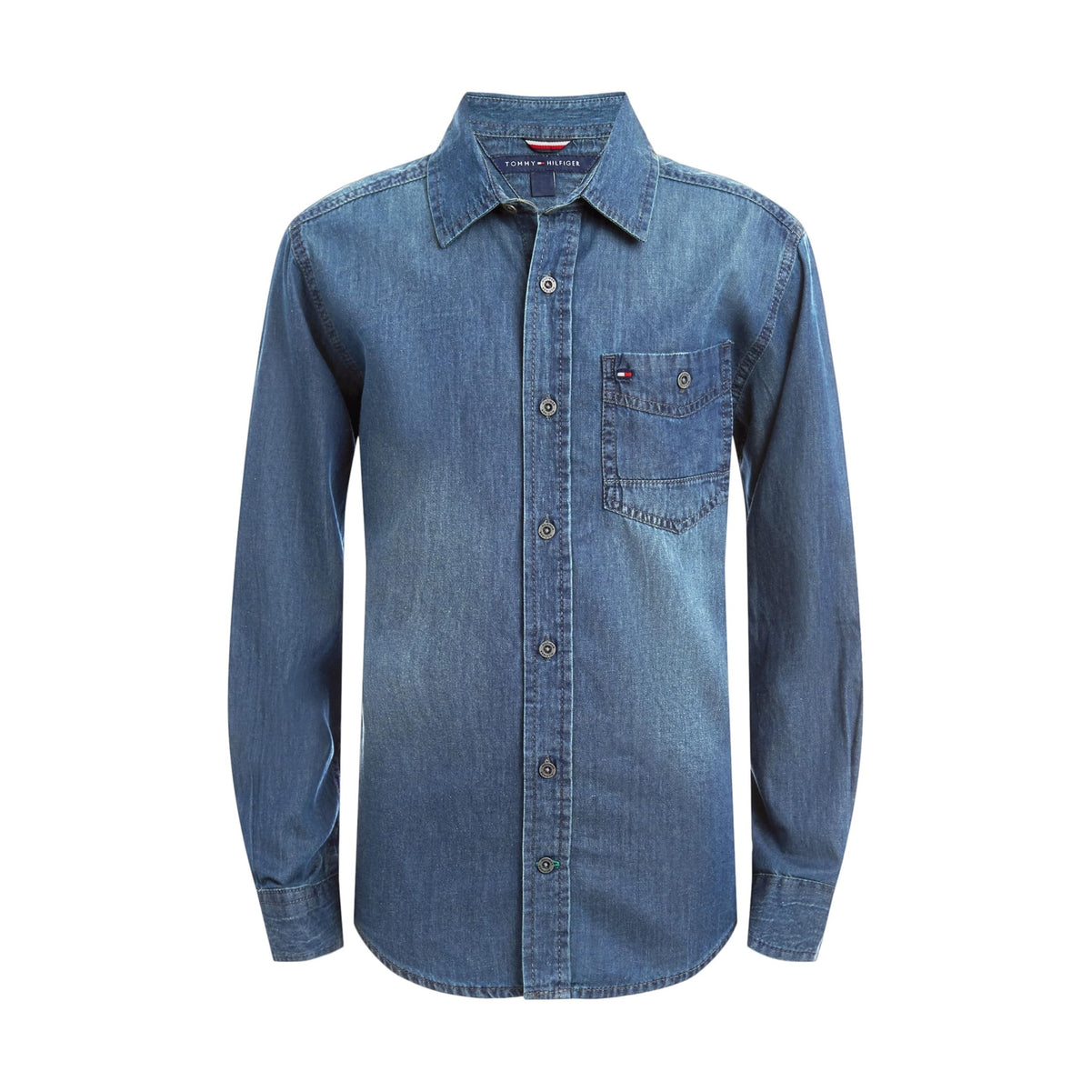 Tommy Hilfiger | Camisa Denim Manga Larga Abotonada Azul Niño (2T - 16T)
