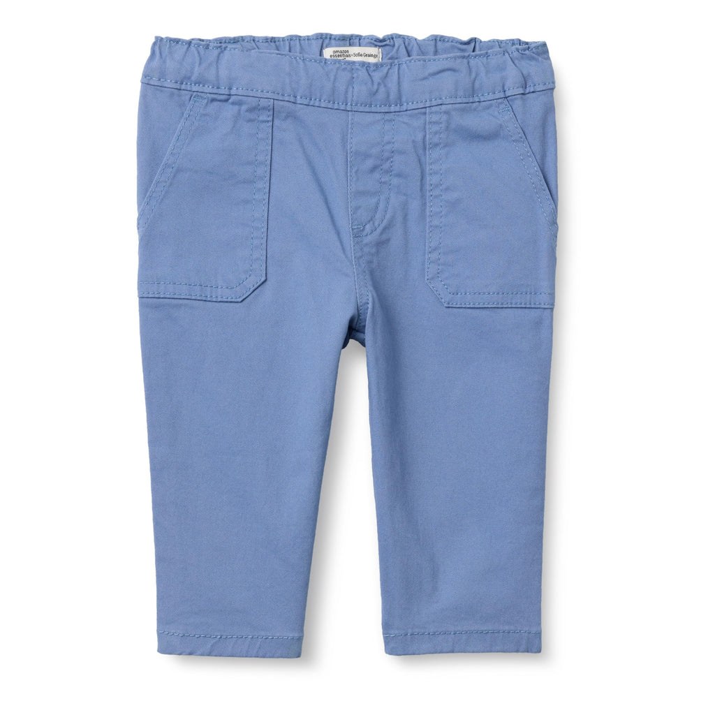 Amazon Essentials x Sofia Grainge Pantalón Chino Bebé/Niño | Azul Acero/Slate • Stretch • Cintura Elástica • Bolsillos