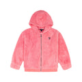 Chaqueta Sherpa Faux Fur Full-Zip Tommy Hilfiger | Fluffy Rosa Coral Vibrante + Logo Corazón TH | Niña (7T - 16T)