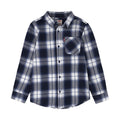 Levi's | Camisa Franela Manga Larga Cuadros Marino Blanco Niño  (8-10T)