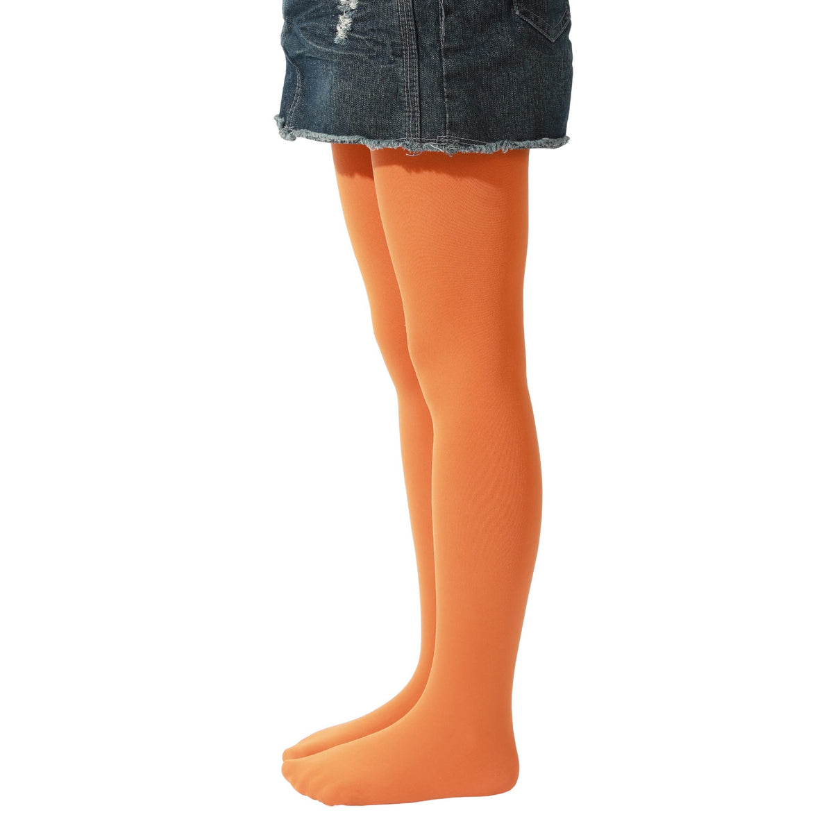 Mallas Nina 1 Par Opaco Ultra Suave Sin Costuras Nailon Elastano Naranja (2 - 13T)