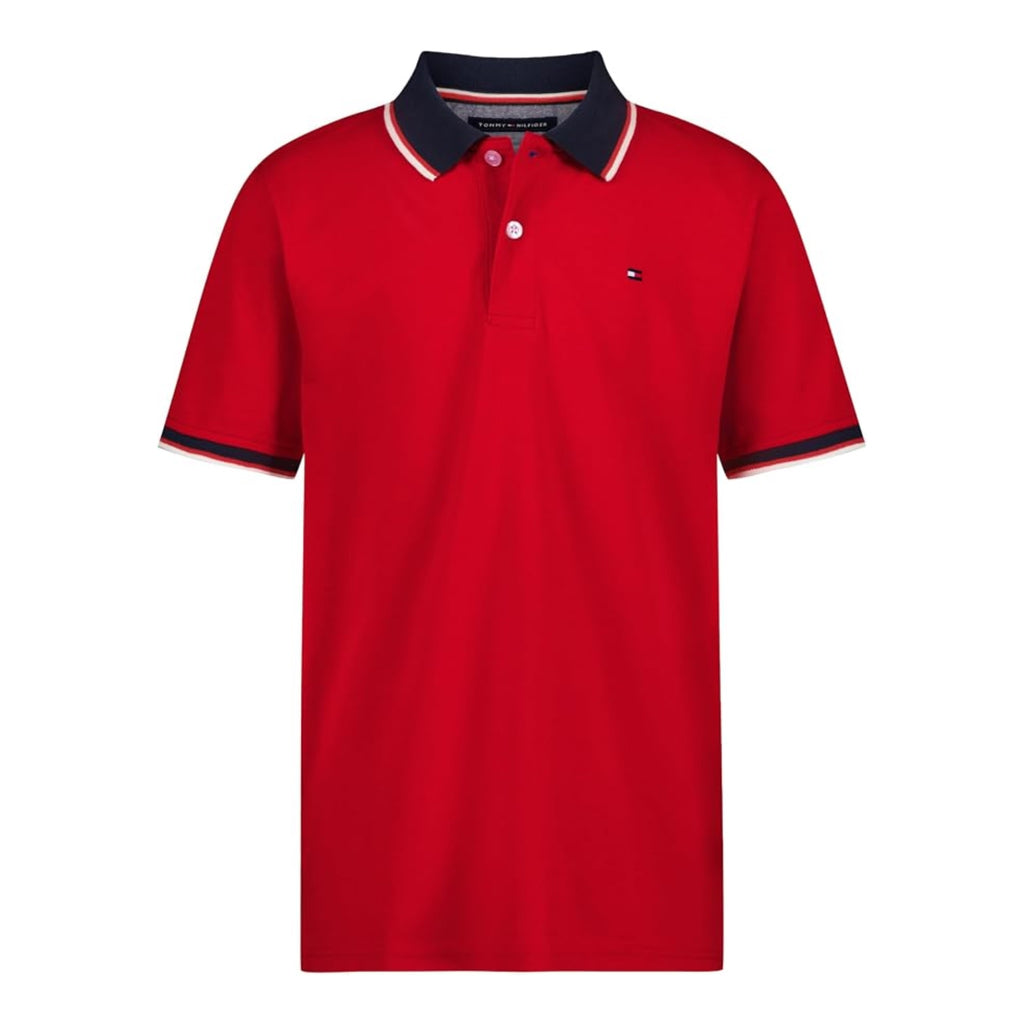 Tommy Hilfiger | Polo Piqué Manga Corta Tipped Rojo Niño  (8T - 16T)