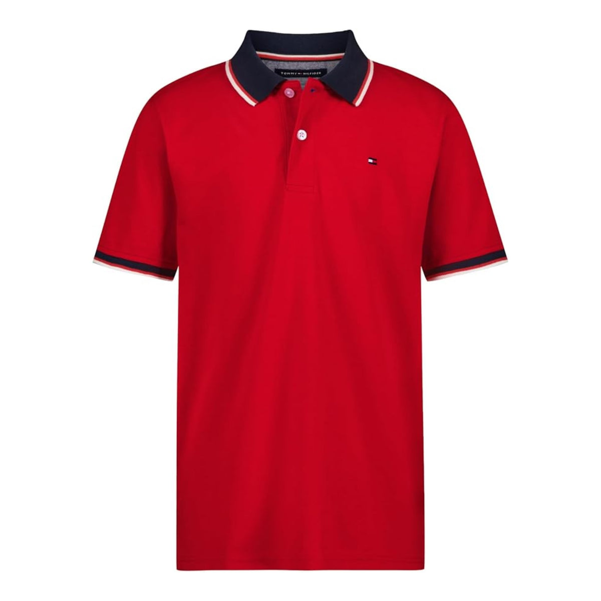 Tommy Hilfiger | Polo Piqué Manga Corta Tipped Rojo Niño  (8T - 16T)