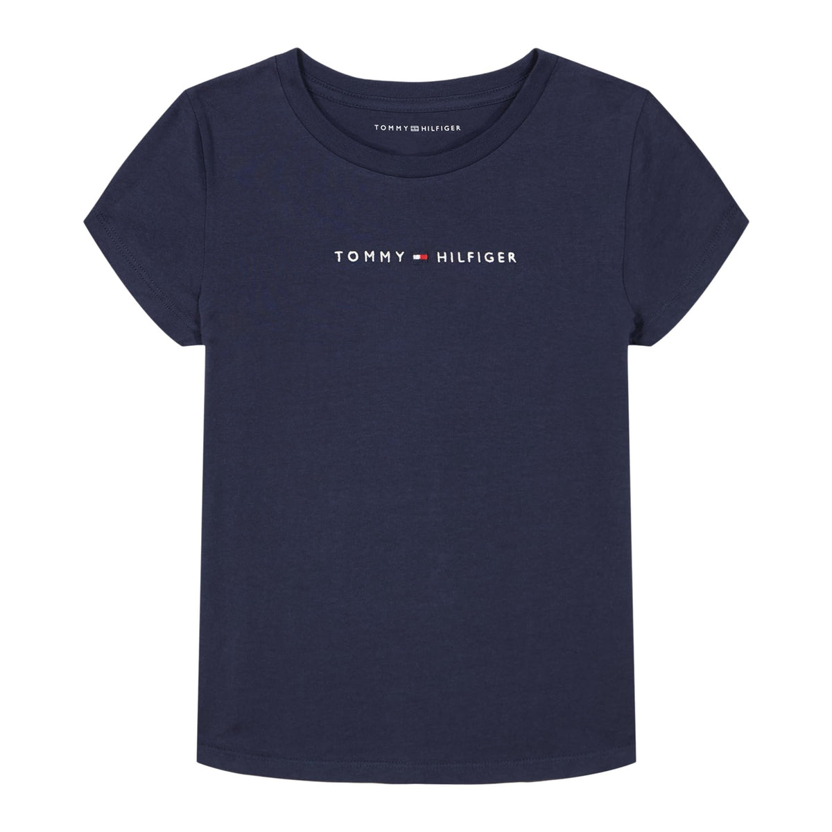 Tommy Hilfiger | Camiseta Manga Corta Logo Clásico Azul Marino Niña (7T - 16T)