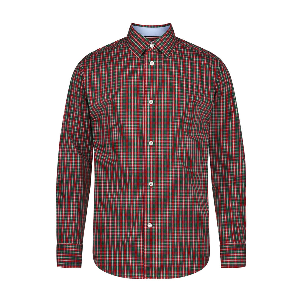 Tommy Hilfiger | Camisa de Vestir Manga Larga Cuadros Chile Rojo Verde Niño (8T - 16T)