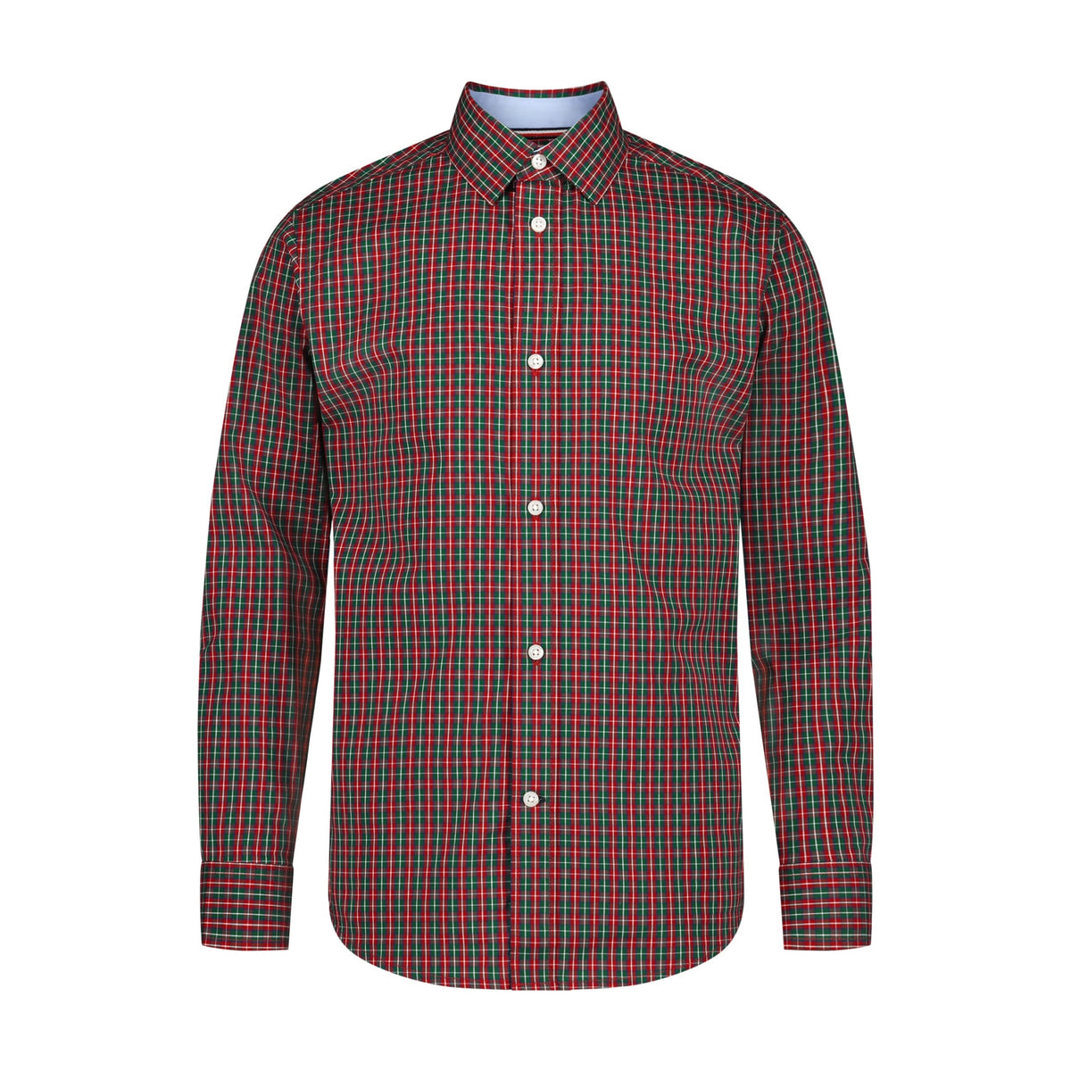 Tommy Hilfiger | Camisa de Vestir Manga Larga Cuadros Chile Rojo Verde Niño (8T - 16T)