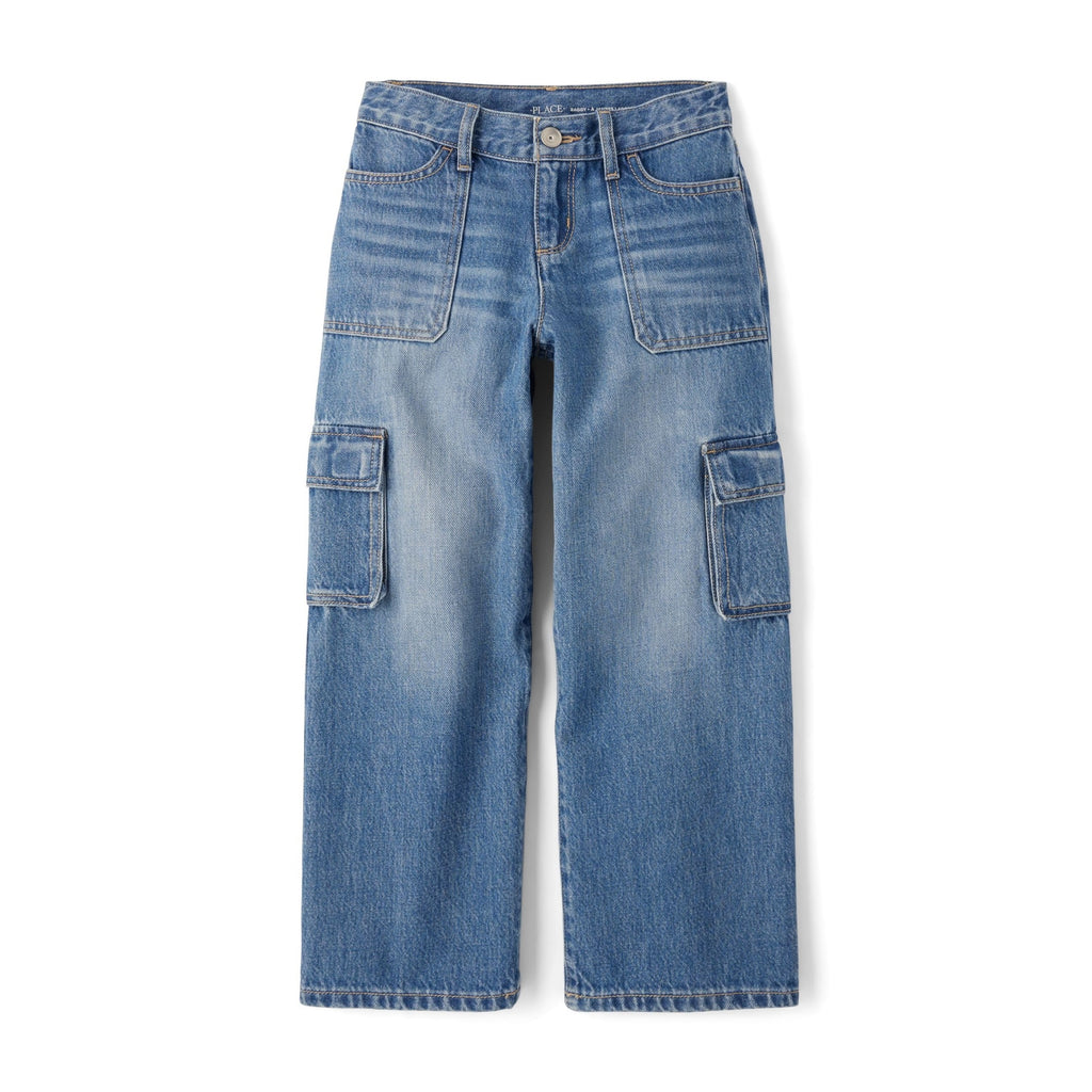 Jean Cargo Baggy The Children's Place | Orchard Wash + Bolsillos Cargo Amplios + Ajuste Holgado | Niña (4T - 16T)