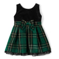 The Children's Place | Vestido Elegante Terciopelo y Cuadros Escoceses Niña