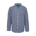 Tommy Hilfiger | Camisa Casual Manga Larga Gingham Marino Blanco Niño (2T - 18T)