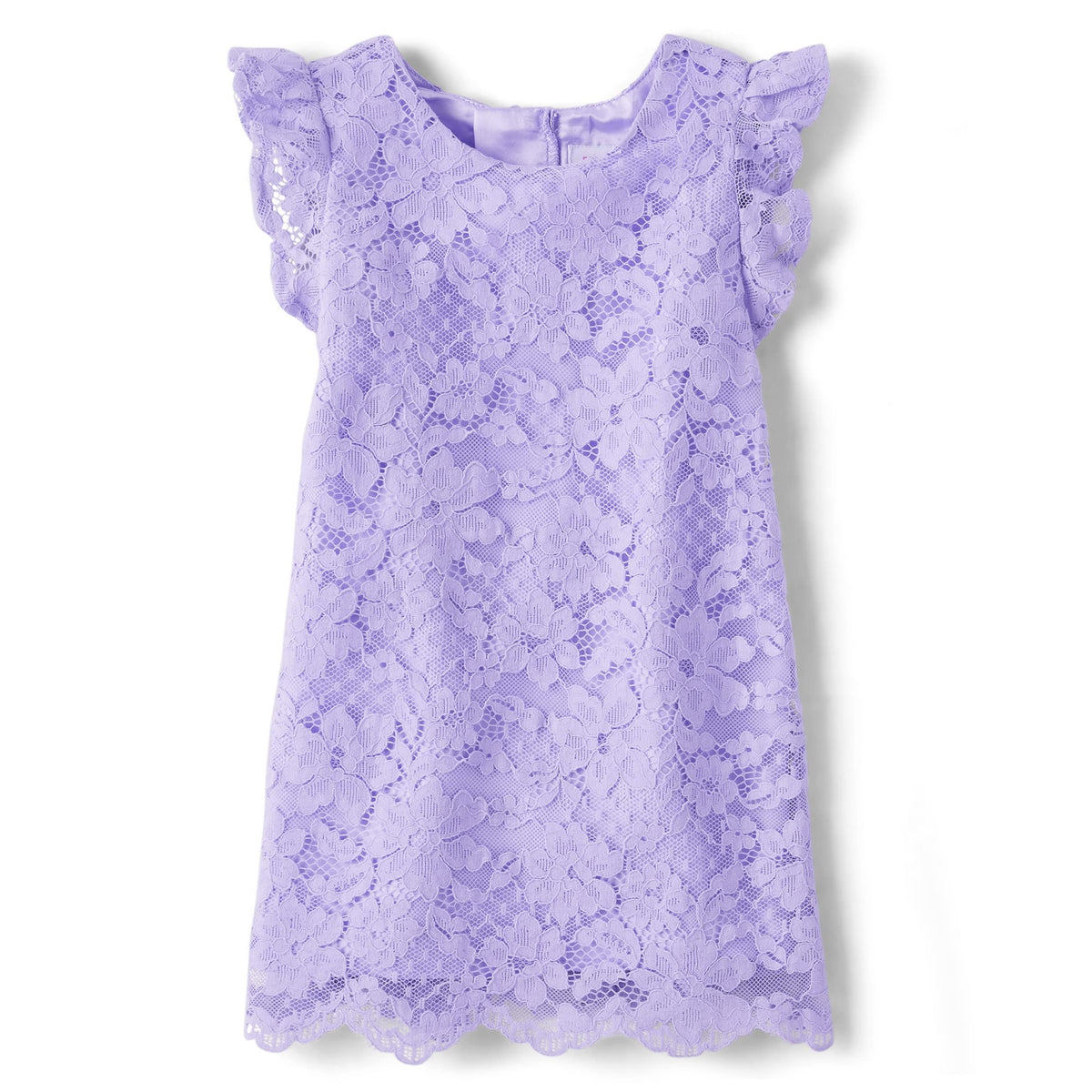 The Children's Place | Vestido Elegante Encaje Lila Manga Aleteo Ocasión Especial Niña