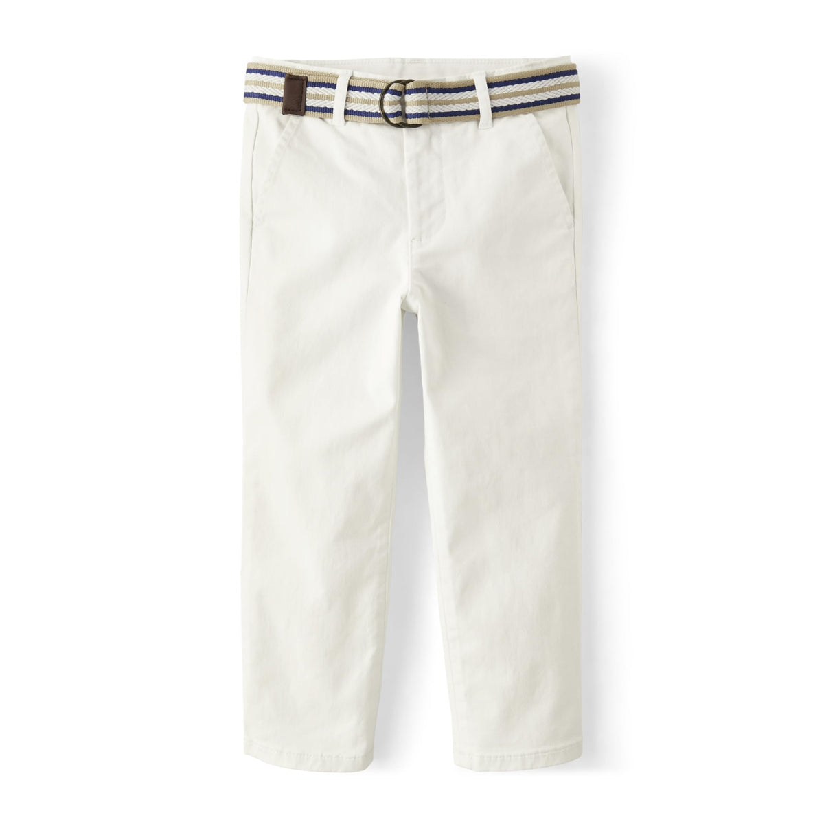 Gymboree Pantalón Chino Blanco Simply White con Cinturón (12M - 12T)